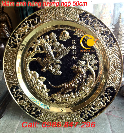 Mâm chạm anh hùng tương ngộ đk 50cm