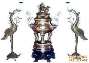 Bộ lư đồng này nhà thờ, từ đường cao 90cm Đồ thờ từ đường