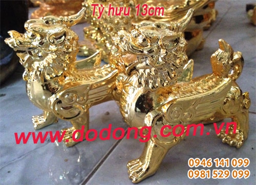 Tỳ hưu đồng mạ vàng 24k 10cm